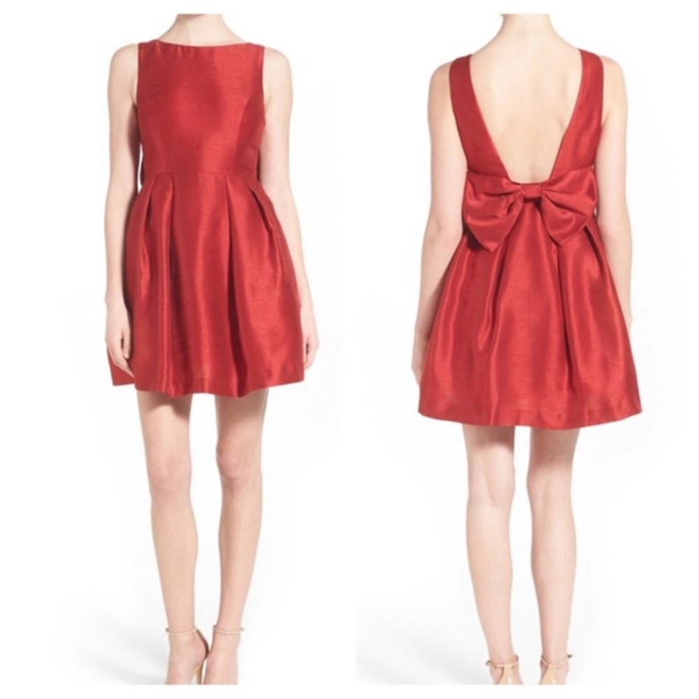 SOPRANO Bow Back Fit & Flare Red Homecoming Prom